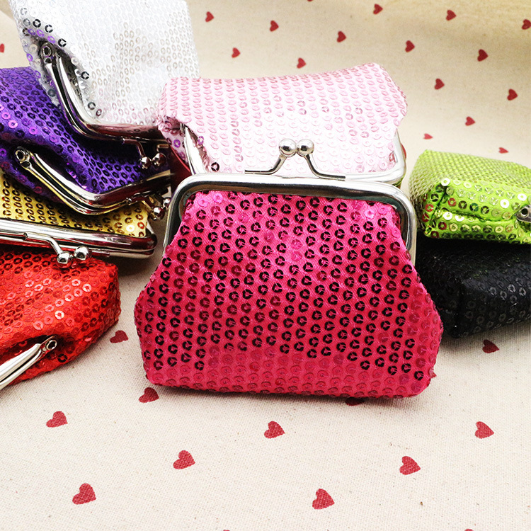 New small fresh sequin coin purse fabric mouth gold bag girls coin bag Christmas Gifts Wholesale