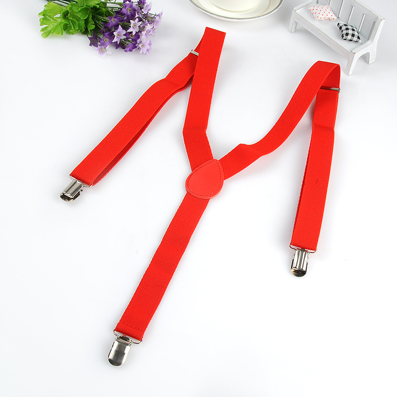 British Red Strap Unisex Versatile 2.5cm Strap Y-Shaped Pants Elasticated Strap