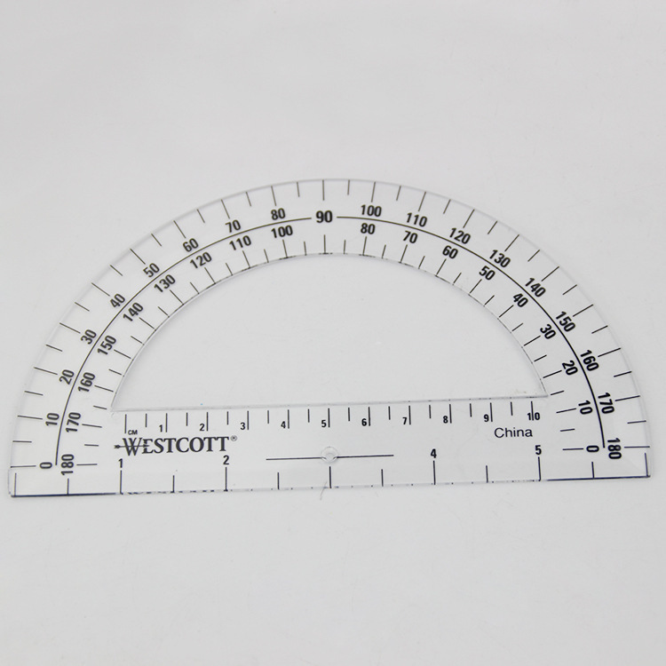 透明 180 度半円形プラスチックカラフルな角度定規描画文具 15 センチメートル角度測定器事務用品|undefined