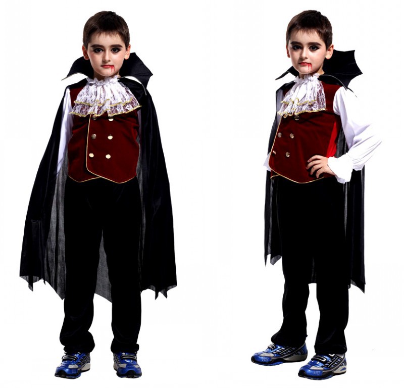 Halloween cosplay costumes children's costume party vampire costume performance suit B-0038 with cloak