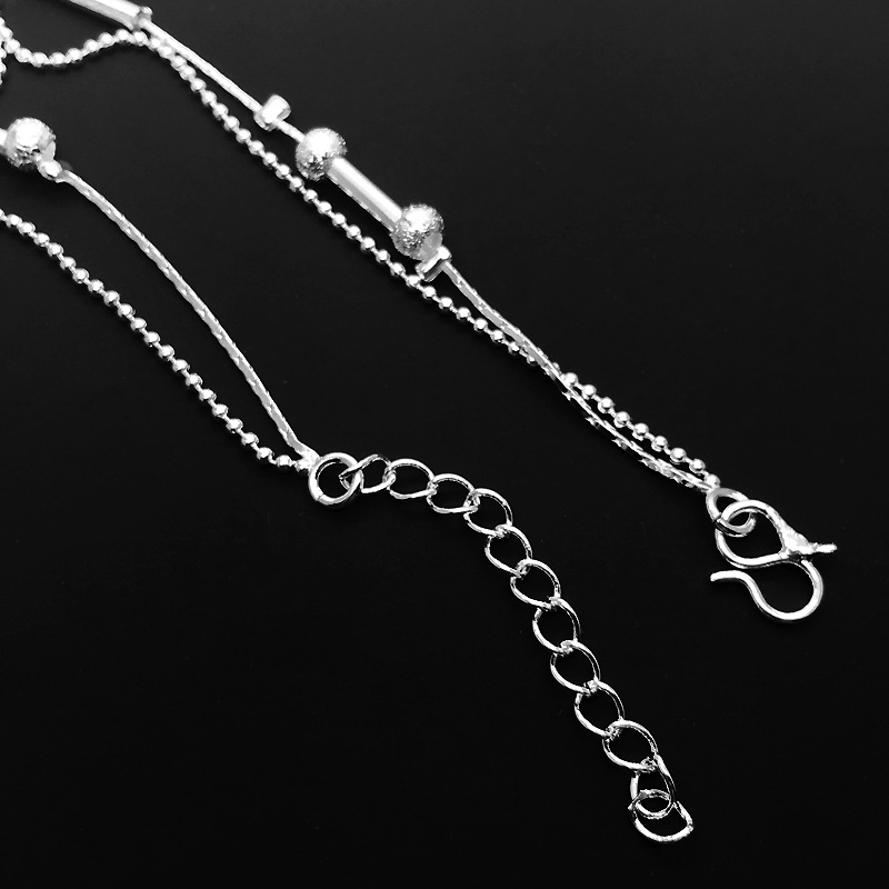 Little Red Book Online Celebrity Hot Selling Women's Ankle Chain Light Luxury Fashion Korean Ankle Chain Silver Plated Double Layer Star Ankle Chain Wholesale