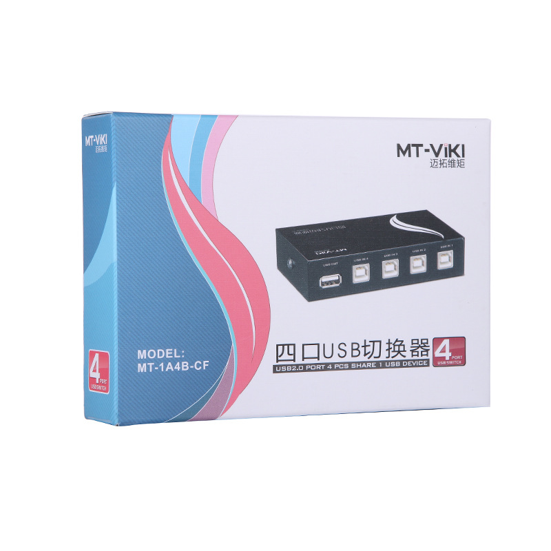 4-port USB 2.0 printer keyboard mouse manual switch sharing device maituowei moment MT-1A4B-CF