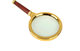 Factory direct handheld 10X diameter 80mm reading newspaper magnifying glass imitation wooden handle gold-plated magnifying glass explosions