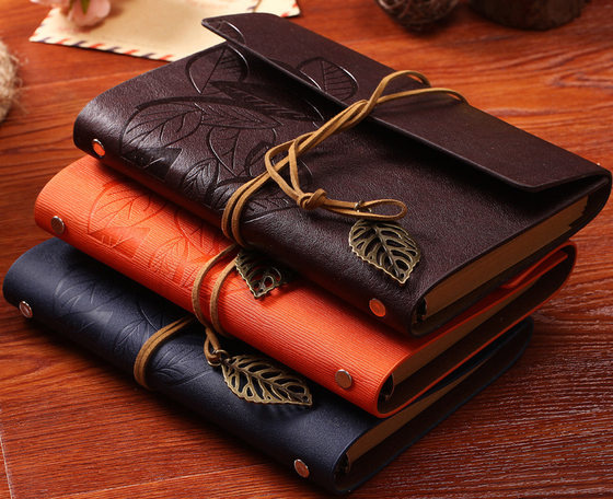 A6 leather loose-leaf notebook leaf notebook strap notepad carry-on book travel Ledger sub-business record