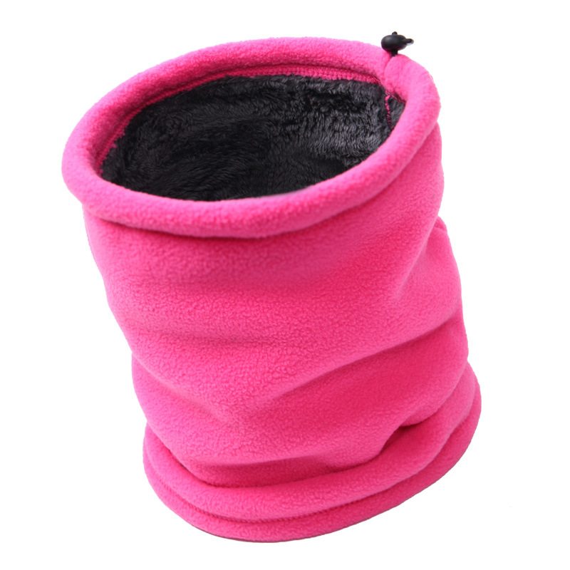 Outdoor Fleece Scarf Double-layer Warm Neck Set Men's and Women's Winter Multifunctional Headgear Scarf Sports Windproof Hat