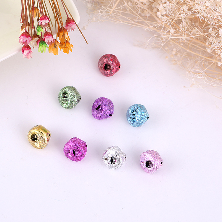 2cm Cross Frosted Color Small Bell Keychain Accessories Christmas Decoration Metal Iron Bell