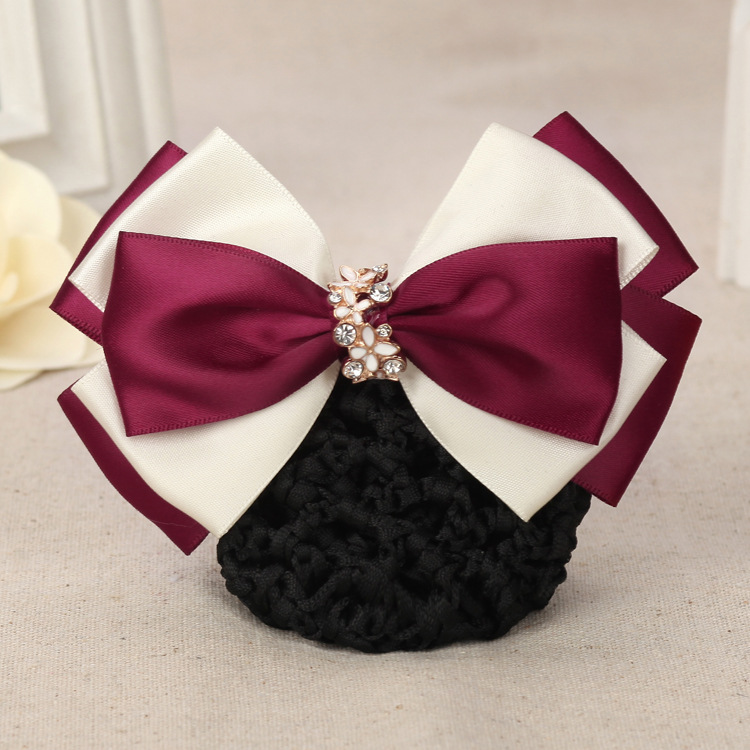 Professional Hair Flower Nurse Hairpin Hair Net Phnom Penh Polyester Belt Headwear Postal Bank Stewardess Hotel Work Hairpin_voghion.com