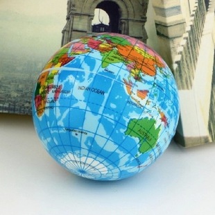 Free shipping 6.3cm PU sponge solid soft ball map ball foam vent ball children toy ball