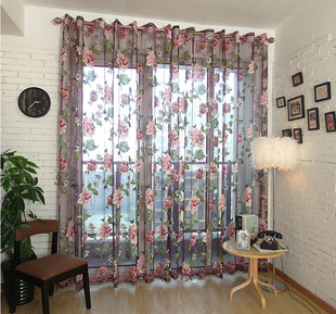 New beautiful fashion rotten flower screen curtain living room bedroom curtain all-match yarn non-fading window screen wholesale