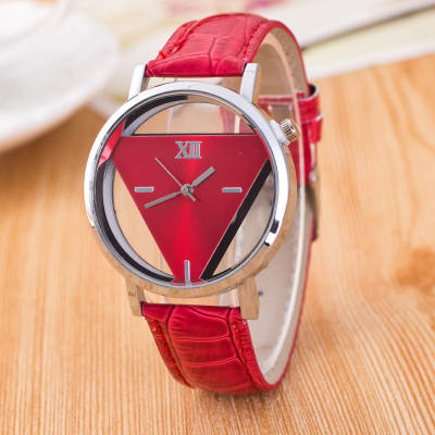 Jingshi Simple Harajuku Watch Distinctive Fashion Double-sided Hollow-out Korean Fashion Student Triangle Watch