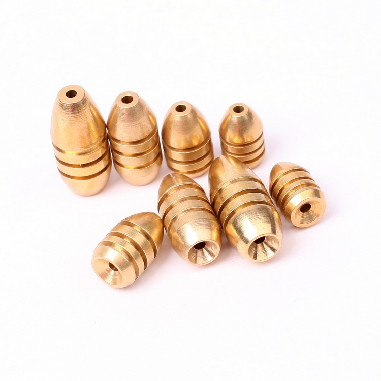 Factory wholesale threaded bullet bullet copper lead pendant luya fishing gear accessories traditional fishing rust