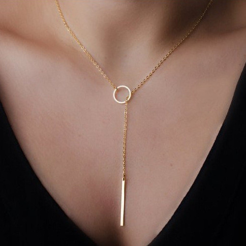 NJ580 Han Zhishang Pengke Fashion Jewelry Simple Metal Ring Short Necklace Necklace Women's Collarbone Chain Necklace