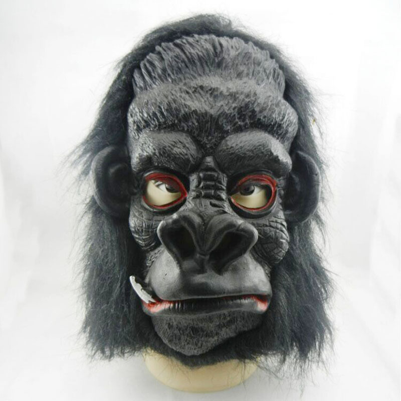 Halloween Mask Big Ear King Kong Mask Full Face Chimpanzee Headgear Performance Dress Up Red Eye Horror Wolf Head