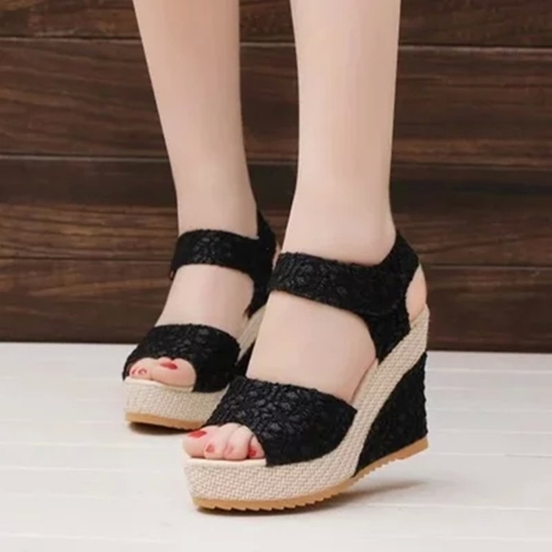 Wedge lace women's Sandals Sandals casual height increasing lightweight summer Sandals women buy Sandals women African