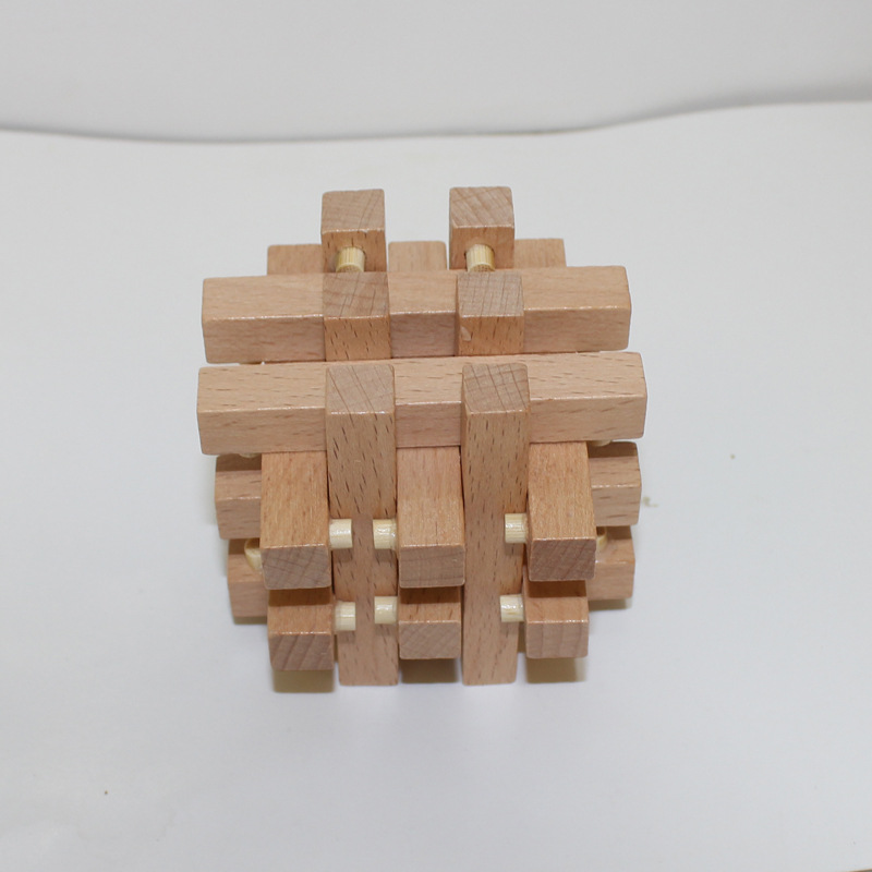 Beech Kongming Lock Six Classical Educational Toys Interesting Solution Luban Lock Gift Treasure 12 Sisters Carved logo