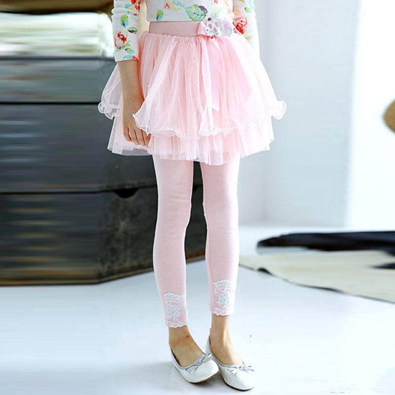 [Spring and autumn/fleece-lined] girls' pants Princess lace versatile children's culottes Foreign trade Original order girls' culottes