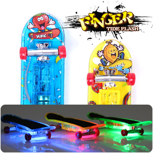Children's light finger skateboard toy finger skateboard mini suit luminous stall toy with tools two pack