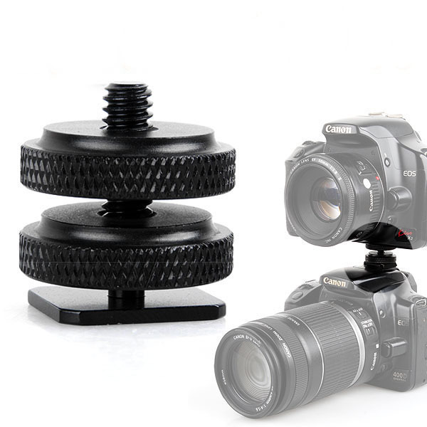 Enhanced version 1/4 double-layer screws 1/4 screw hole turn hot shoe socket double screws can be locked up and down