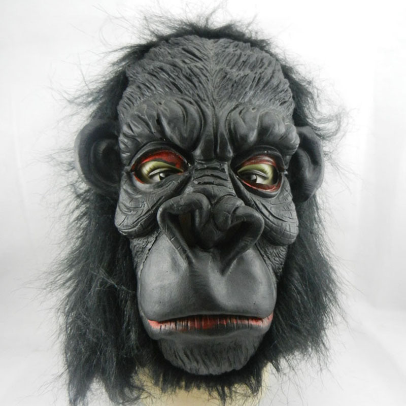 Halloween Mask Big Ear King Kong Mask Full Face Chimpanzee Headgear Performance Dress Up Red Eye Horror Wolf Head