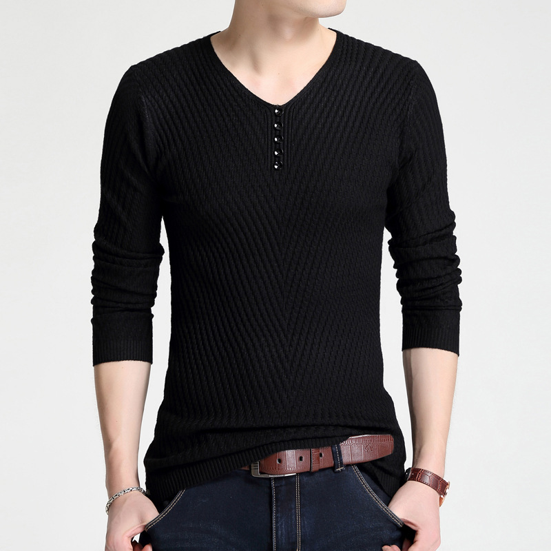2022 new spring and autumn V-neck thin pullover Korean men's sweater base men's sweater manufacturers wholesale