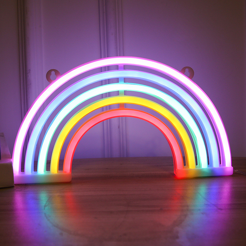 New HELLO Rainbow whale rocket Moon neon light hanging OMG letter planet neon LED Christmas light