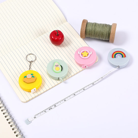 Cartoon Mini Small Tape Multi-function Round Portable Tape Measuring Three-circumference Bust Waist Soft Ruler Measuring Gown Ruler