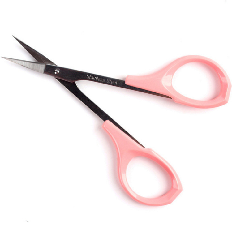 Shuangling scissors small eyebrow scissors stainless steel double eyelid stickers scissors eyebrow beauty nose hair straight elbow scissors wholesale
