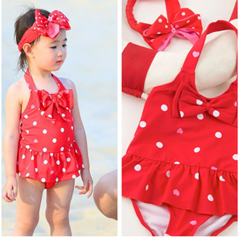 Ollie same swimsuit peach heart children's one-piece dress swimsuit young children's baby girls' hot spring swimsuit