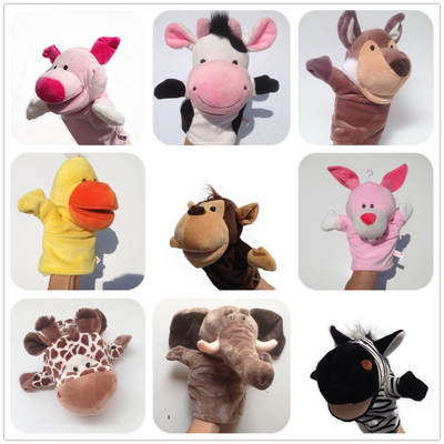 Manufacturer animal wolf rabbit monkey crocodile open mouth parent-child interactive finger playing puppet puppet kindergarten story telling