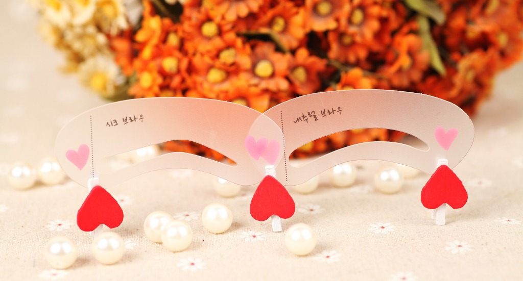 Eyebrow thrush card print eyebrow card word flat eyebrow makeup tool 3 pieces transparent bag