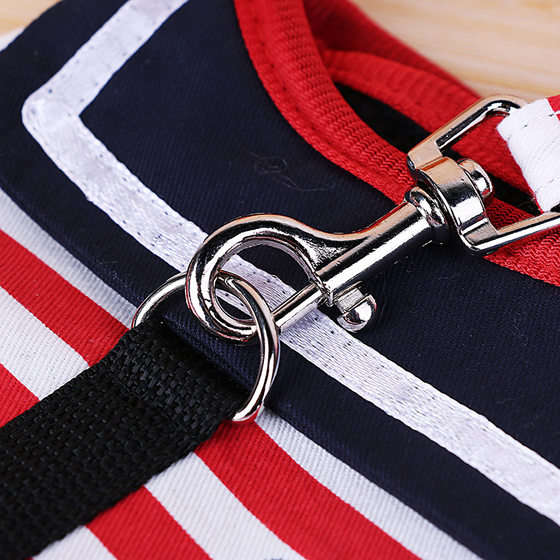 Pet supplies traction rope Navy wind chest strap dog chain two-use vest Teddy VIP chest strap wholesale