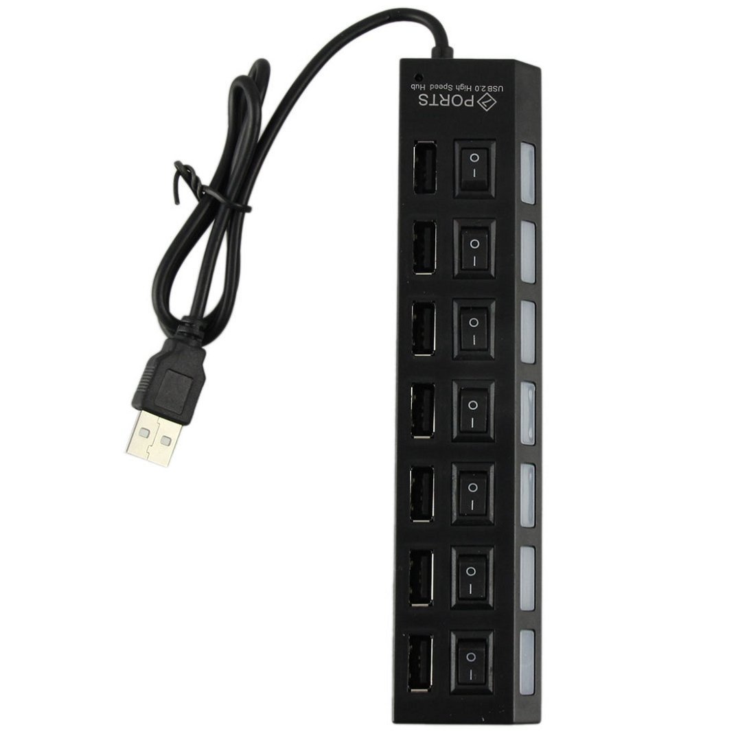 Independent switch 2.07-port HUB USB2.0 with independent switch HUB 7-port USB HUB splitter