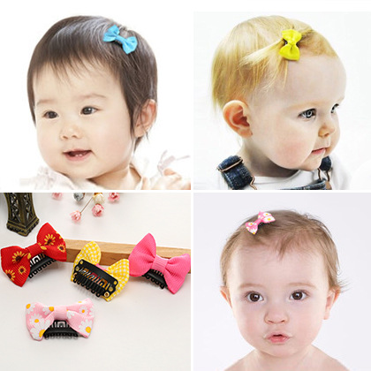 Korean Style Fabric Bow Small Hairpin Less Hair Quantity Children's Hairpin Baby Safety Hairpin Hair Accessories Children's Wear Small Gifts