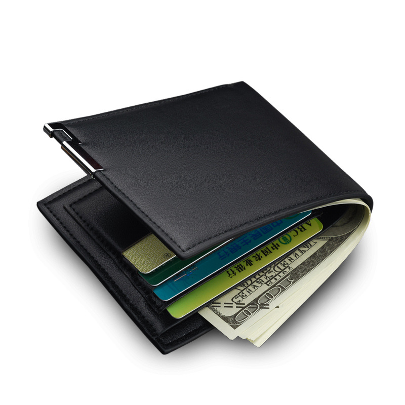 Cross-border hot new men's short wallet iron side Korean Youth Men's horizontal wallet trend card bag wholesale