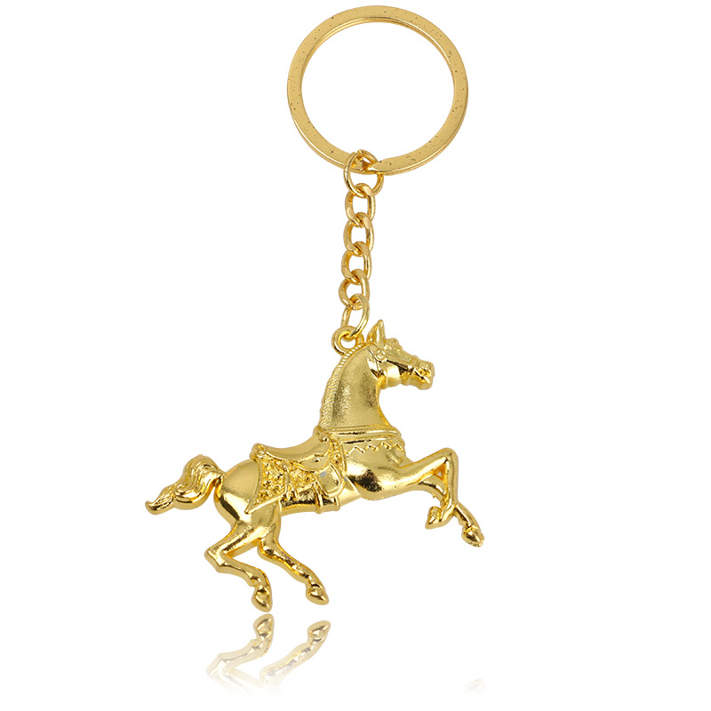 Creative men's waist hanging key chain pony pendant zodiac horse key chain horse wholesale printable LOGO