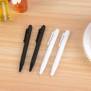 Factory direct new small ball pen Black Rod black core plastic notebook matching pen Portable Signature Pen