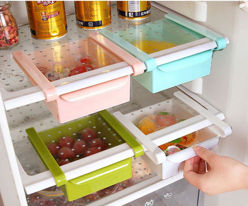 Summer refrigerator fresh-keeping partition layer multi-use finishing storage rack Twitch type classified storage rack