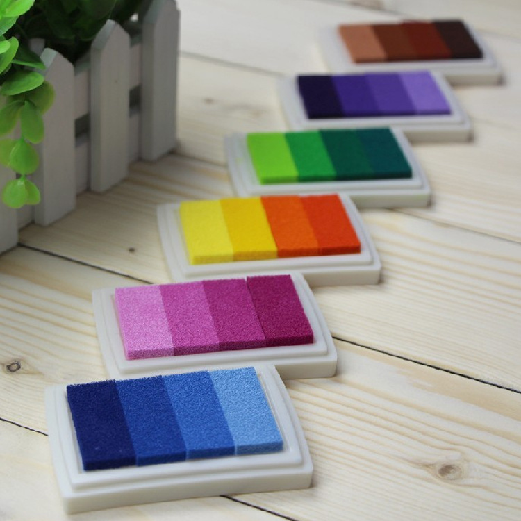Seal companion cute gradient ink pad hand account DIY special 4-color gradient ink 6 colors optional