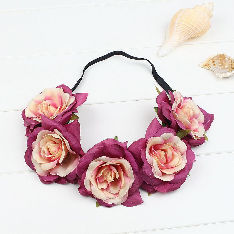 Ny Dobbelt Simulering Cymbidium Blomsterkantklemme Forårsferie Hårtilbehør Boheme Strand Hårklemme_voghion.com