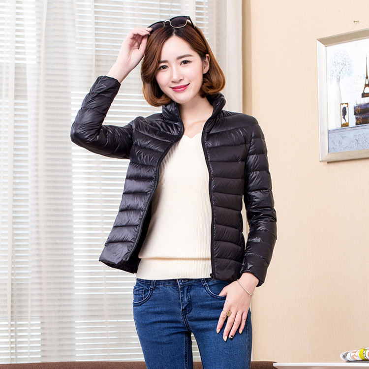 2022 new lightweight down jacket women's short Korean-style stand collar autumn and winter ladies plus size women's coat factory wholesale