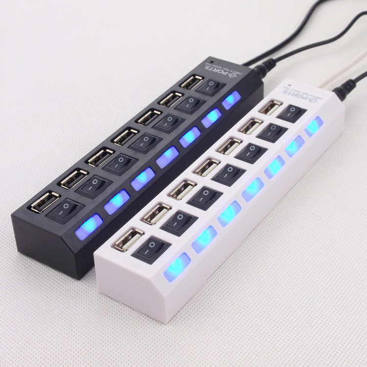 Independent switch 2.07-port HUB USB2.0 with independent switch HUB 7-port USB HUB splitter