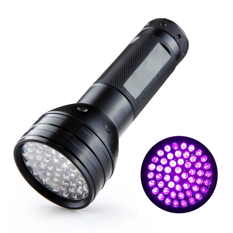 51led purple flashlight 395nm ultraviolet aluminum alloy flashlight UV light wave anti-counterfeiting banknote according to crab