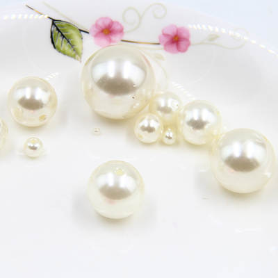 DIY handmade small round beads wedding costume accessories beaded straight hole highlight water mill acrylic ABS imitation pearl loose beads