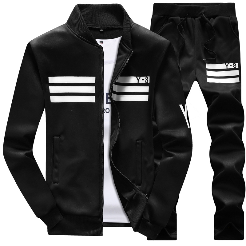 2018 Spring and Autumn New Men's Sports Suit Casual Long Sleeve Baseball Suit Jacket Y8 Student Sweater for Men