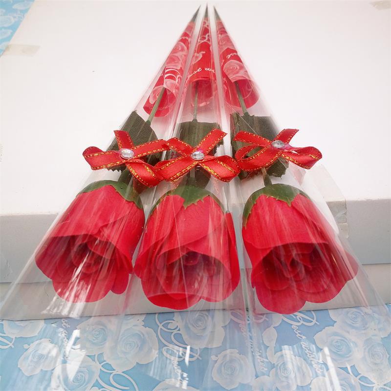 Factory wholesale simulation single rose soap flower creative soap flower practical Valentine's Day gift Rose soap
