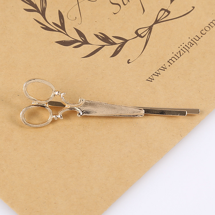 Korean style simple hair accessories personalized hair clip accessories scissors retro clip Korean style top clip Japanese and Korean style headdress