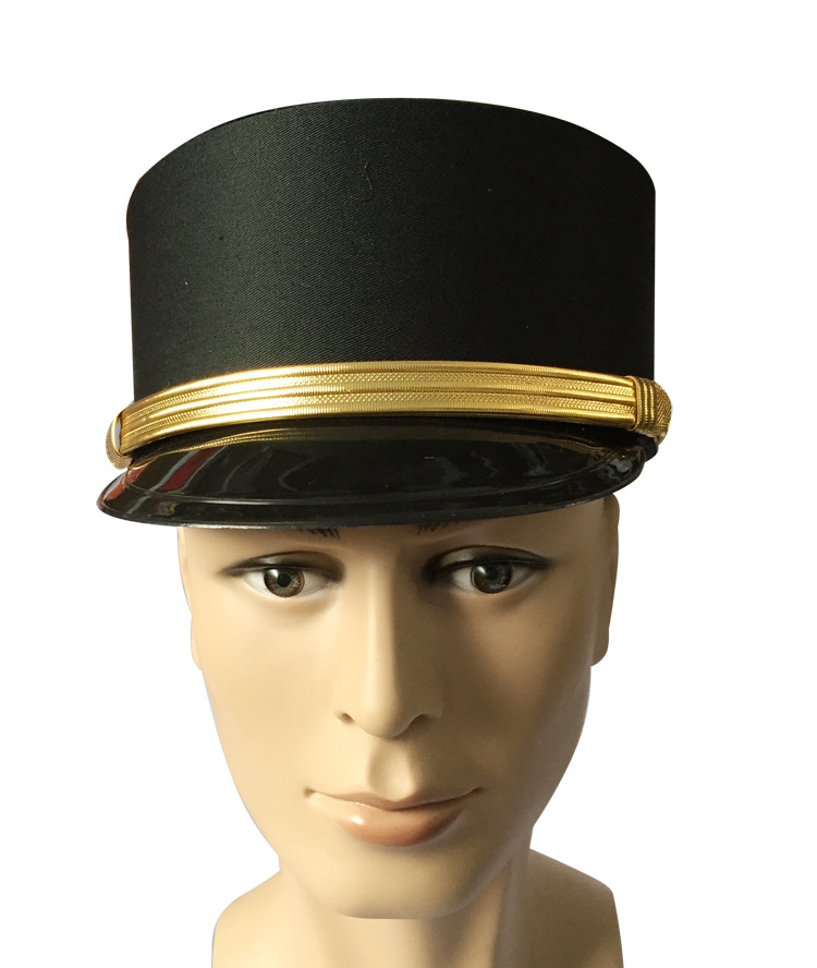 Hat factory in stock custom hotel bellman hat doorman hat animation cosplay hat ceremonial hat golden hat