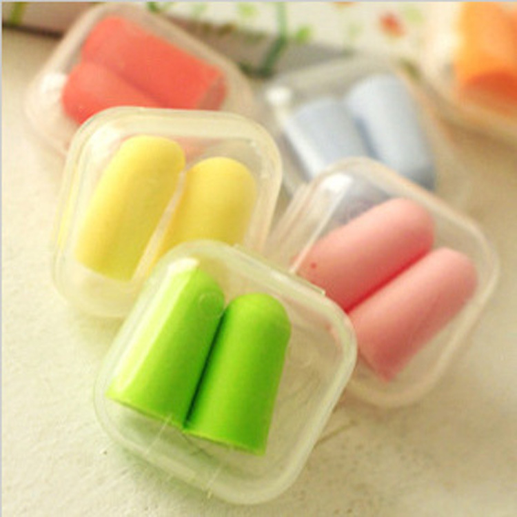 Printable logo slow rebound noise reduction sleep learning sleeping anti-noise sponge earplugs soundproof earplugs