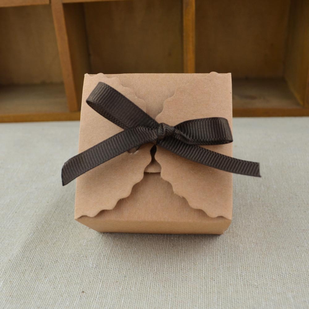 Wavy Kraft Paper European Style Vintage DIY Candy Box European Style Candy Box Square Kraft Paper Candy Box