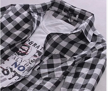 2023 new men's slim-fit foreign trade long-sleeved shirt plaid shirt men's purple wholesale one-piece delivery